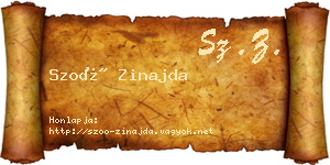 Szoó Zinajda névjegykártya
